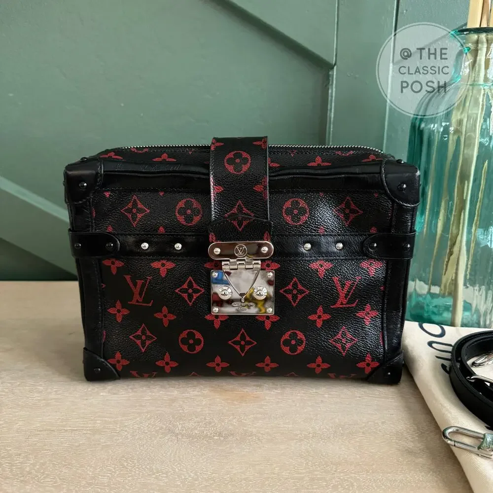 EUC Louis Vuitton Infrarouge Soft Trunk Clutch Bag GM Crossbody Shoulder